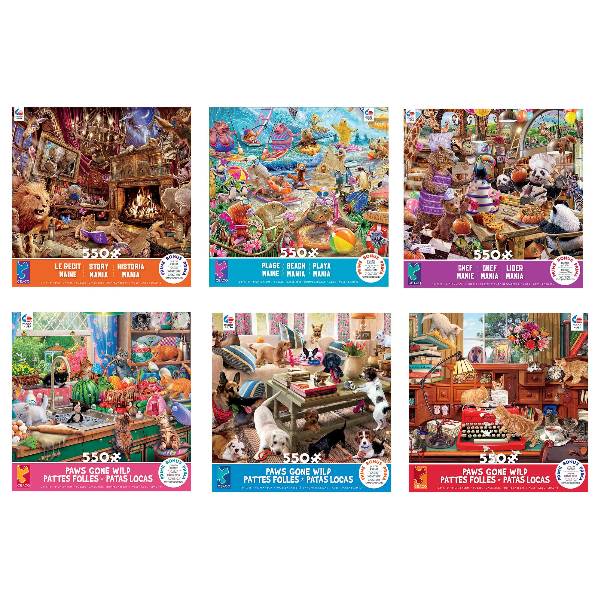 Assorted Ceaco® Paws Gone Wild 550 Piece Jigsaw Puzzle